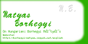 matyas borhegyi business card